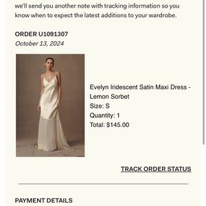 Never worn/brand new - Evelyn Iridescent Satin Maxi Dress - Lemon Sorbet - S